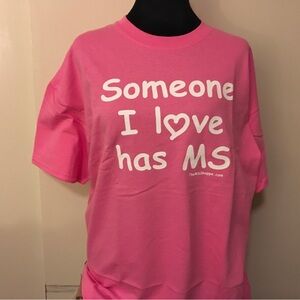 Pink and white MS T-shirt